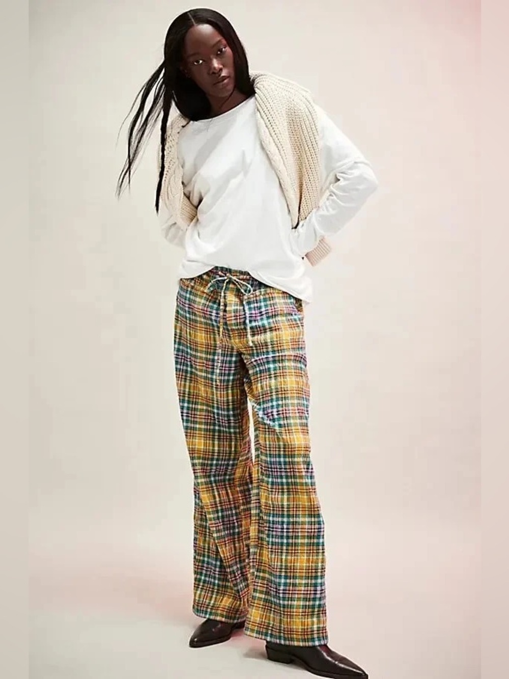 Free People Hudson Canyon Plaid Pants